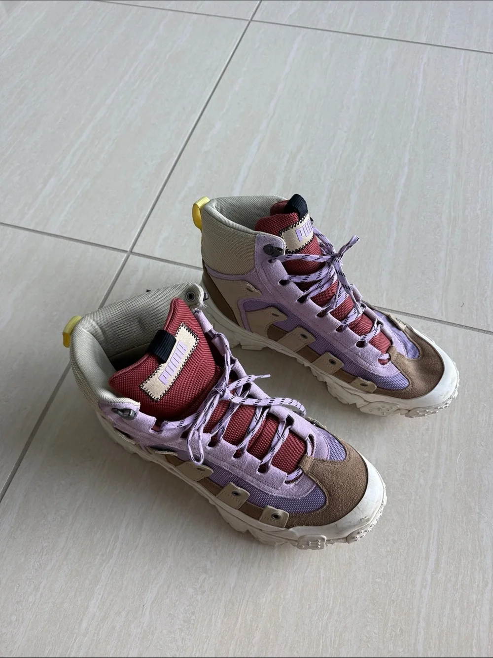 KidSuper Puma Lavender, Burgundy & Tan Trail Sneakers
